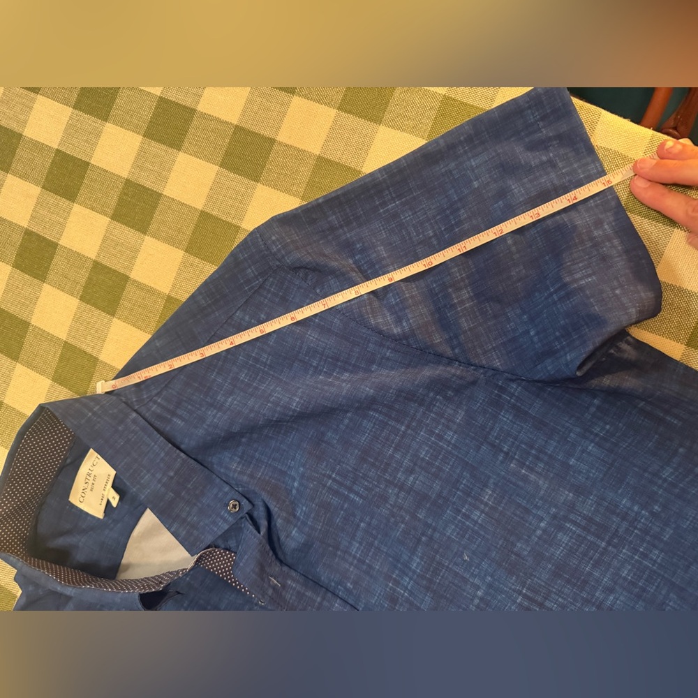 Construct Slim Fit Four-Way Stretch Performance Chambray Shirt - Picture 15 of 15